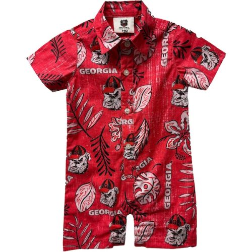 Infant Wes & Willy Red Georgia Bulldogs Vintage Floral Romper