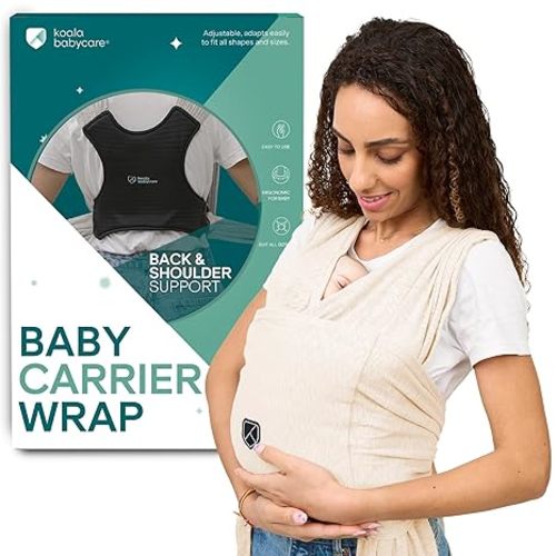 Koala Babycare Baby Carrier Wrap, Easy to Wear As a T-Shirt - Original Baby Carrier Newborn to Toddler - Sling One Size Fits All - Baby Wraps Carrier Up to 22lbs (Blue)
