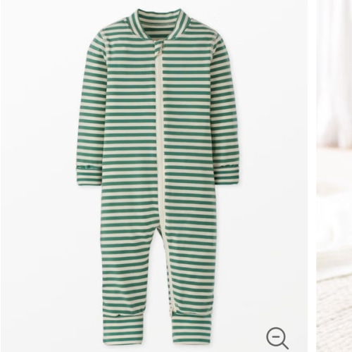 Hanna Andersson | Baby 2-Way Zip Sleeper | Soft Sage Ecru | Newborn