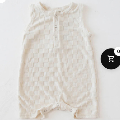 Cream Checkerboard | Tank Romper