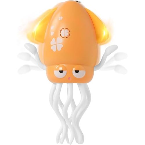 Hirger Dancing Squid Baby Toys, Crawling Octopus Tummy Time Toys for Infant 3-12 Month, Toddler Toys for 1 2 3 Year Old Birthday Gift