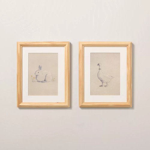 Hearth & Hand with Magnolia Bunny and Duck Sketch Framed Wall Art