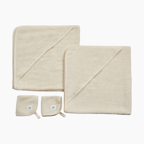 Tiny Kind Organic Bath and Towel Spa 4 Piece Set - Antique White, 0-24 M