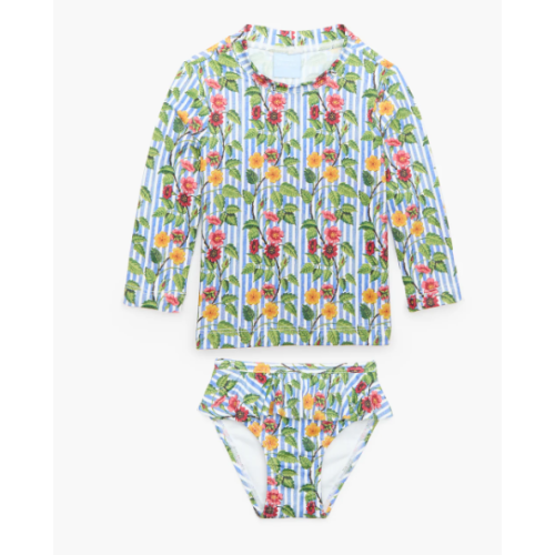 The Baby Ariel Rashguard Set - Geranium Stripe