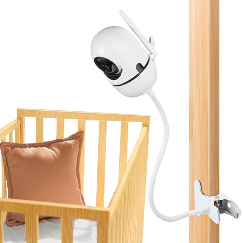 Flexible Baby Monitor Mount for HelloBaby HB6550/HB65/HB40/HB6339/HB66/HB6550Pro, ANMEATE SM935E, Baby Camera Mount Holder Stand with 15.7 inch, Attach to Baby Crib Without Wall Damage
