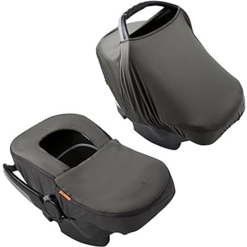 Boon Morph Baby Car Seat Cover and Car Seat Canopy - Water Resistant Car Seat Covers for Babies - Machine Washable - 1 Size Fits Most Baby Car Seats