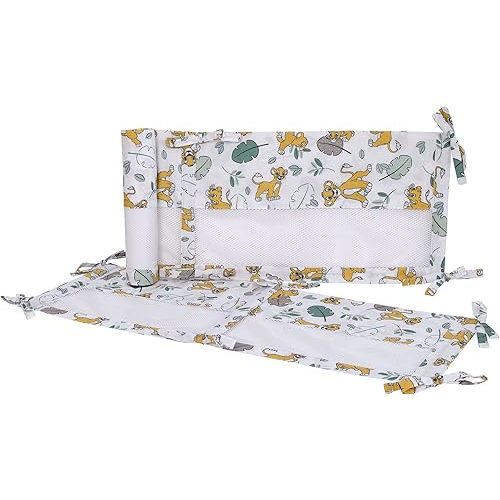 Disney Lion King Teal, Sage, White and Gold Simba Future King Secure-Me Crib Liner