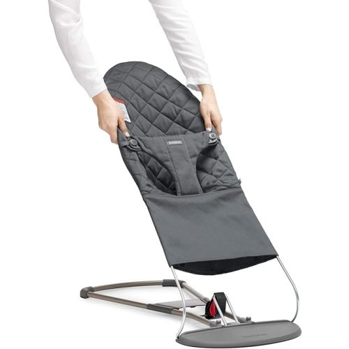 BabyBjörn BabyBjorn Fabric Seat for Bouncer, Anthracite, Cotton, Anthracite, 1 Count (Pack of 1)