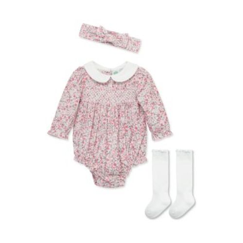 Baby Girls Smocked Bubble Set with Headband and Socks