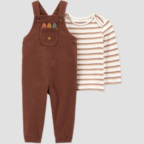 Carter's Just One You® Baby 2pc Thanksgiving Overalls Set - Brown 9M