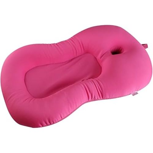 Baby Bath Mat, KAKIBLIN Baby Bathtub Baby Bath Cushion Soft Anti-Slip Bath Pad 0-6 Month Infant Bath Pillow, Pink