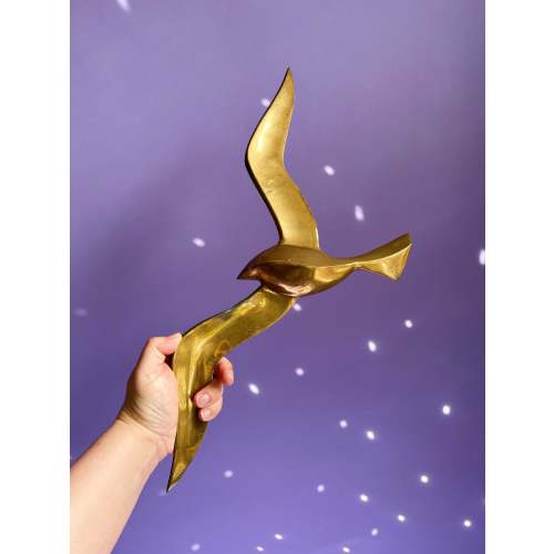 Vintage Brass Bird / Seagull Wall Hanging