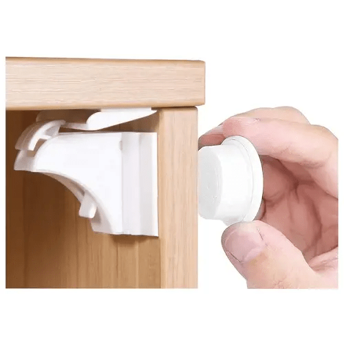 Norjews Child Safety Adhesive Magnetic Cabinet Locks (20 Locks and 3 Keys), Easy Install in Seconds, No Screws or Drilling, Invisible Baby Proof Locks for Cabinets and Drawers