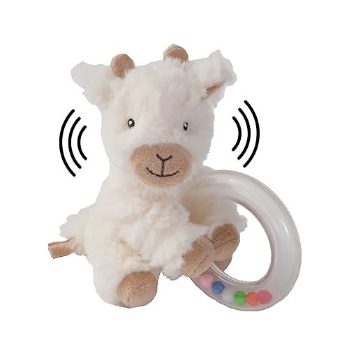 Bearington Lil' Lofty 5.5 Inch Giraffe Baby Rattle - Soft Rattles for Babies 0-6 Months - Baby Rattles & Plush Rings Baby Giraffe Rattle