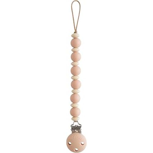 mushie 100% Silicone Baby Pacifier Clip BPA Free | Luna (Blush)