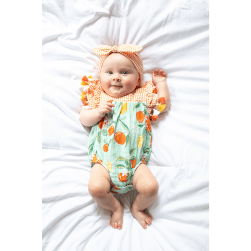 Citrus Print Tassel Baby Romper