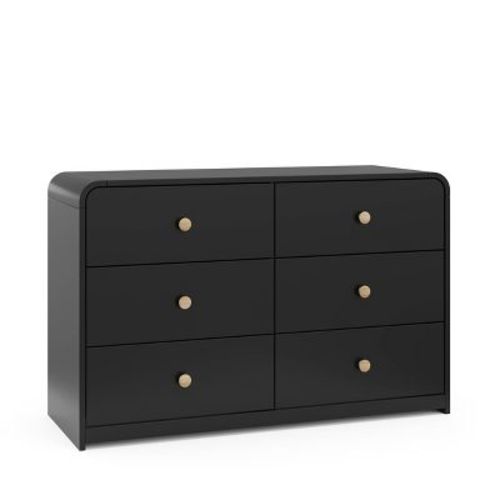 Storkcraft Santos 6 Drawer Dresser, Color: Black