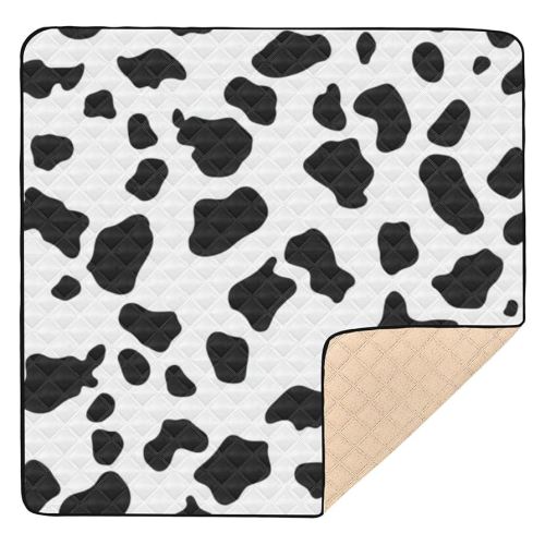 Portable Baby Play Mat 50" X 50", Thicken Cushioned Baby Mat for Floor, Non-Slip & Washable Kids Play Mat for Infants,Babies,Toddlers, Cow Print