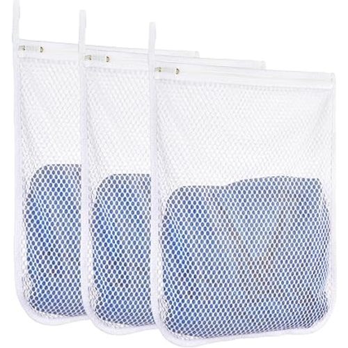 3 pcs Durable Honeycomb Mesh Laundry Bags for Delicates 12" x 15" (3 Medium)