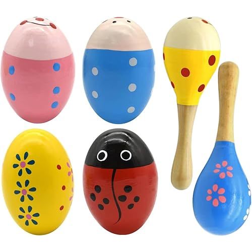 Wooden Easter Eggs Shakers Toys, Maracas