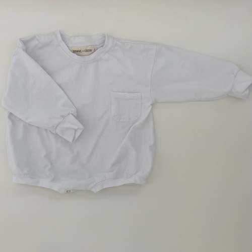 Harley Pocket Romper in White