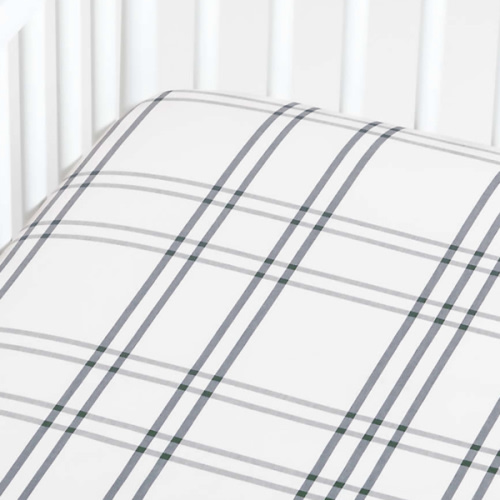 Stax Organic Cotton Grey Baby Crib Fitted Sheet