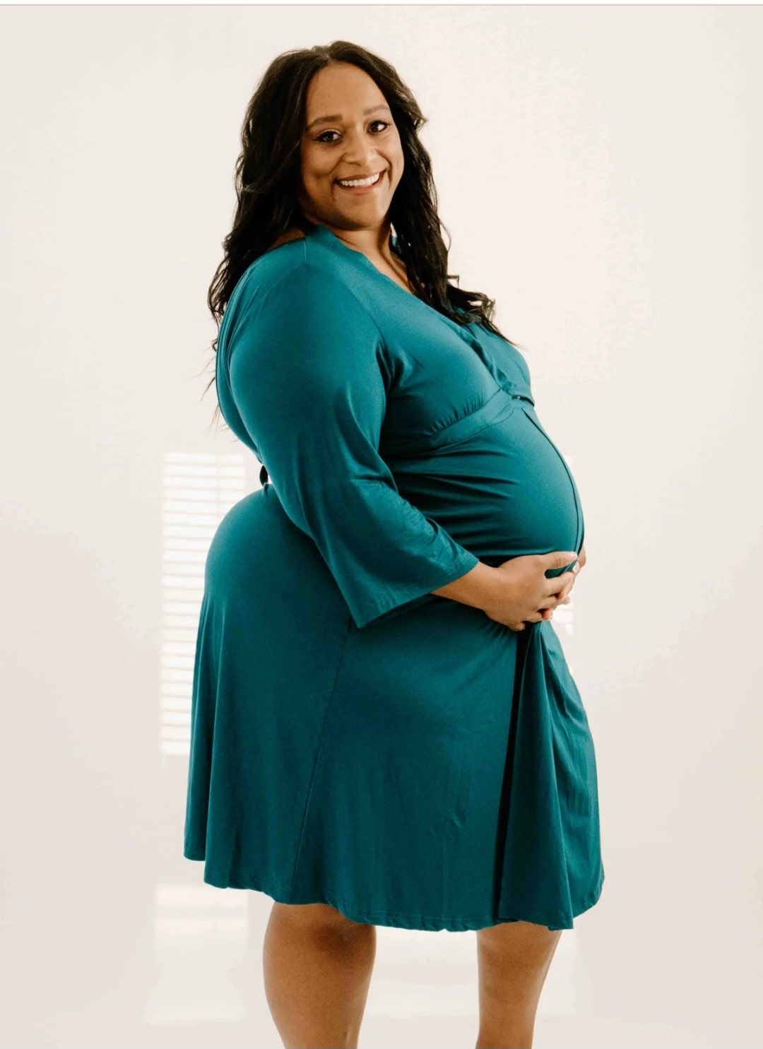 Lila Labor & Postpartum Gown in Deep Teal