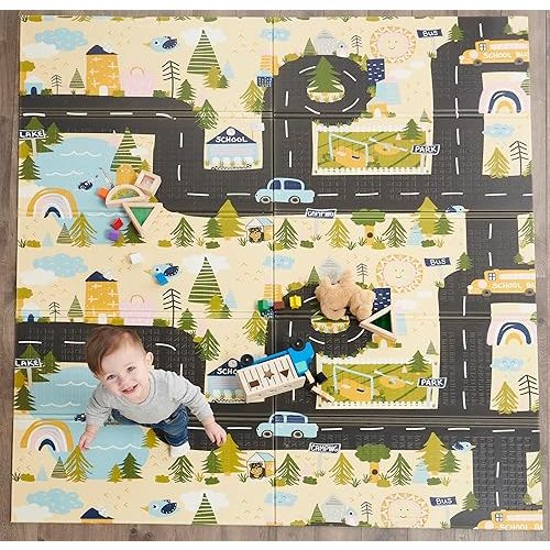 Regalo Play Mat, Foldable & Reversible, Waterproof, Blue, X-Large (Pack of 1)