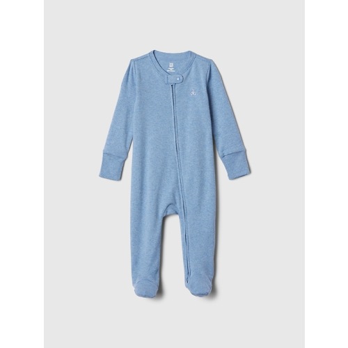 Baby First Favorites Footed One-Piece in light indigo, size: 0-3 M