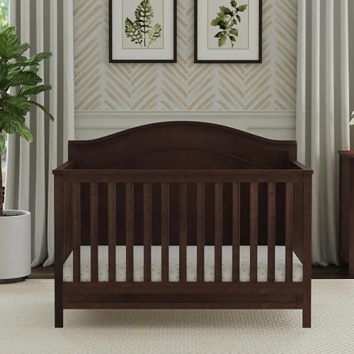 daVinci Charlie 4-in-1 Baby Crib Convertible to Toddler Bed, Daybed, Full-Size Bed, Easy Assembly - Espresso