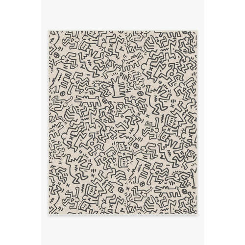 Block Party Black & Ivory Rug by Keith Haring | Ruggable