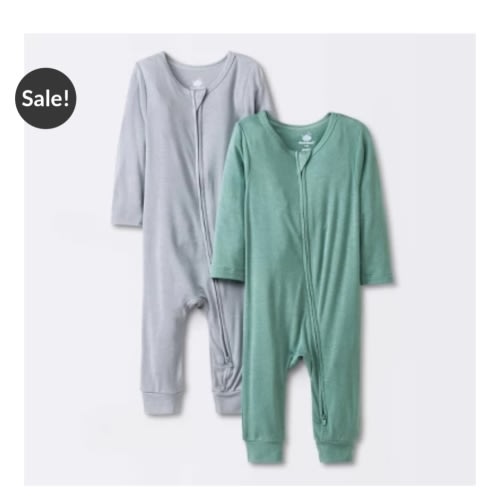 Best of Baby Boys' 2pk Premium Romper - Cloud Island™ Green at Cheap Cloud Island Store New Jersey United States.