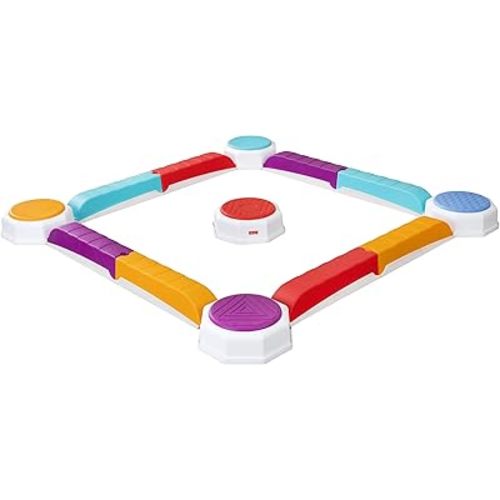 Fisher-Price™ Balance Beam and Toddler Stepping Stones, 13 Pieces – Non-Slip Plastic Balance & Stackable Stepping Stones, Sensory Toy for Toddlers, Indoor or Outdoor Play, Easy Storage