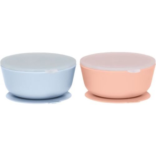 Weesprout Suction Bowls for Baby & Toddlers, 100% Silicone with Plastic Lid, 12 oz, Set of 2