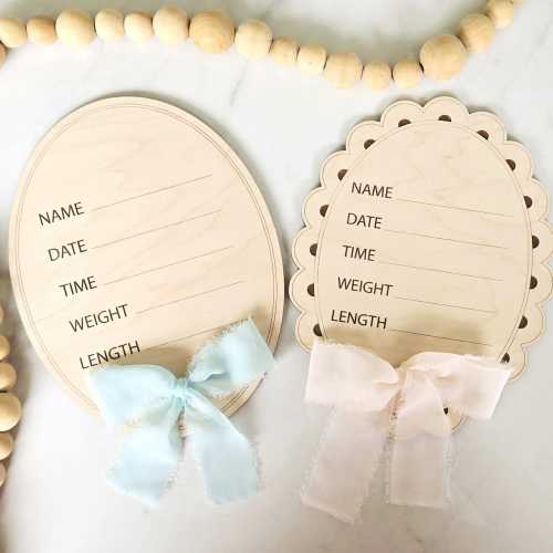 Birth Announcement Sign: Baby Photo Prop