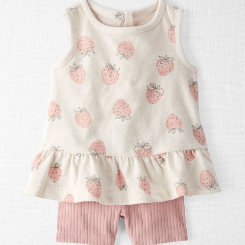 Strawberry Print Baby 2-Piece Strawberry-Print Set Made With Organic Cotton | Carter’s Oshkosh Canada