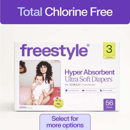 Freestyle Hyper Absorbent Ultra Soft Baby Diapers, Size 3, 56 Count (Select for More)