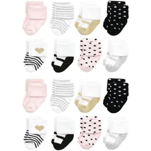 Hudson Baby Unisex Baby Cotton Rich Baby Terry Socks 16-Pack