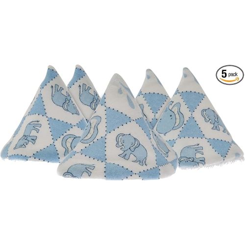 Beba Bean Washable Cotton Pee-Pee Teepees That Shield Baby Boys Pee During Diaper Changes. Makes a Great add-on Gift for a Baby Shower Thanks to its Fun, Gift-Ready Store Packaging. 5 Pack. Elephant