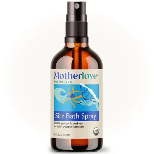 Motherlove Sitz Bath Spray (4 oz Value Size) Sitz Bath for Postpartum Care—Herbal Perineal Spray w/Witch Hazel—USDA Organic, Vegan, & Cruelty Free