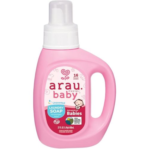 Laundry Soap, Unscented, Plant Based Formula, Safe for Sensitive Skin, Baby Laundry Detergent with No Artificial Fragrance or Additives, Gentle on Infant, Newborn and Baby Clothes, 27 Fl Oz