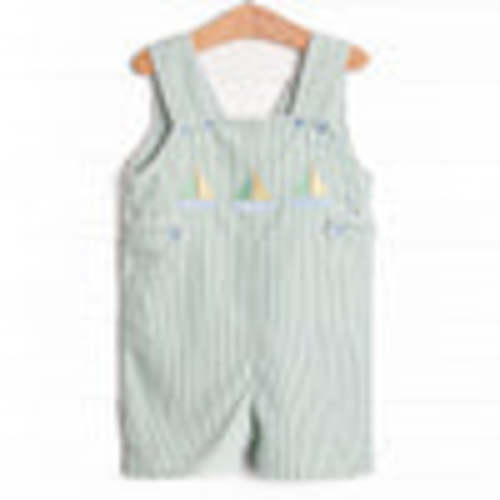 Bayside Boats Embroidered Jon Jon, Green – Stitchy Fish