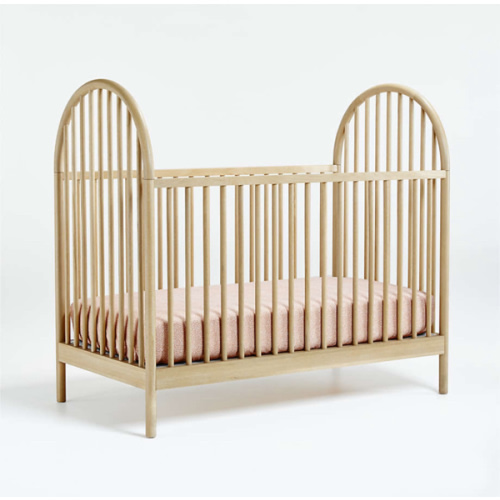 Canyon Natural Spindle Wood Convertible Baby Crib with Toddler Bed Rail by Leanne Ford