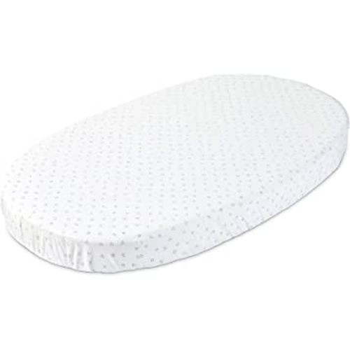 Stokke Sleepi Fitted Sheet by Pehr V2, Grey Dotty - Not Compatible with Sleepi Bed Mattress Made After August 2022-100% Cotton