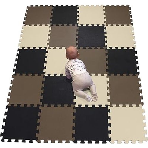 YIMINYUER® 20 Tiles (30cm×30cm×1cm Each Tile) Baby Soft Puzzle Play Mats, Kids Thick EVA Foam Floor, Toddlers & Children's Soft Interlocking Mat R04R06R10G301020
