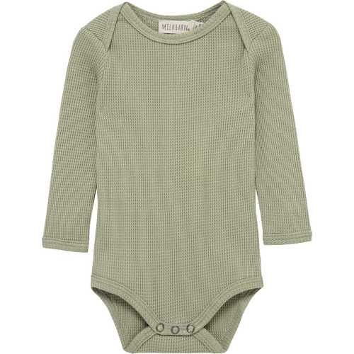 Tea Waffle Long Sleeve One Piece - Milkbarn Kids Rompers | Maisonette