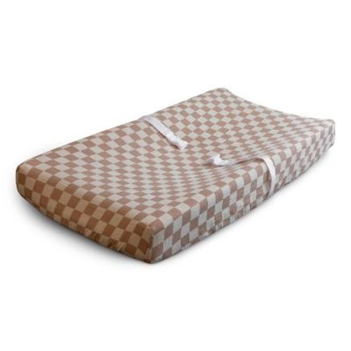 Extra Soft Muslin Changing Pad Cover Natural Check One Size