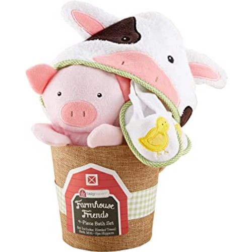 Baby Aspen, Farmhouse Friends 4-Piece Bathtime Bucket, 0-6 Months