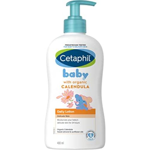 Baby Daily Lotion with Organic Calendula |Vitamin E | Sweet Almond & Sunflower Oils |13.5 Fl. Oz