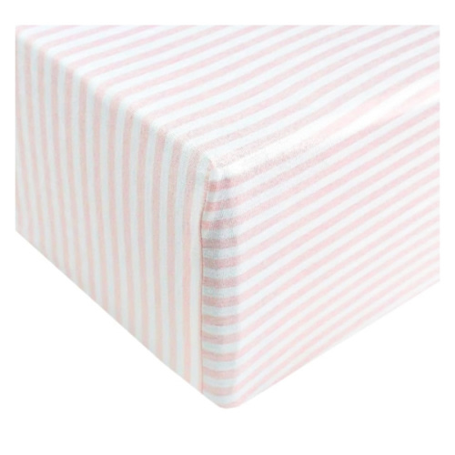Copper Pearl Premium Crib Sheet - Color: Winnie Pink Striped